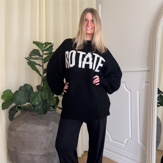 Rotate Knitted Logo Strik Sweater, Sort 